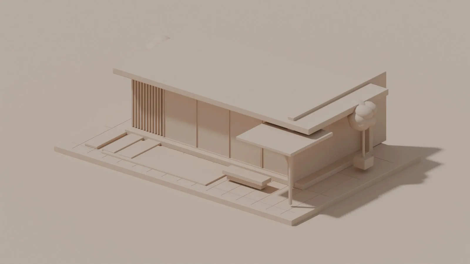 Original pavilion clay study showing its form. Illustrative study, not a Bloooom output.